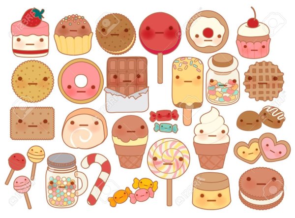 Кавайные наклейки сладости