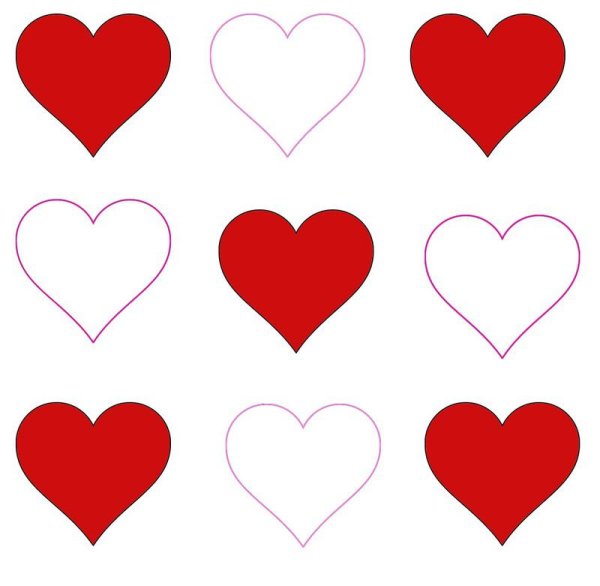 Сердечко маленькое шаблон