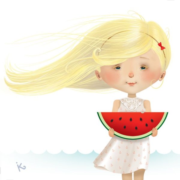 Мультяшная девочка блондинка