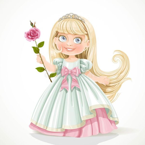 Девочка принцесса на белом фоне