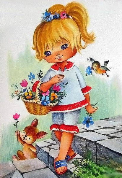 Картина девочка в маминых туфлях