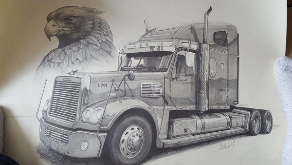 Грузовик карандашом