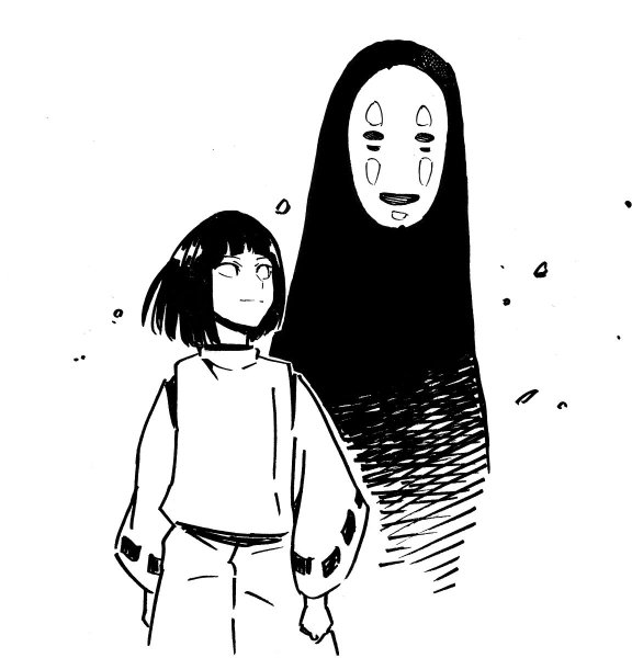 Аниме Унесенные призраками чб