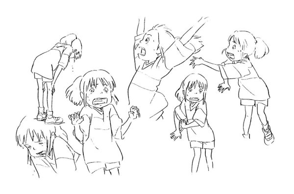 Наброски персонажей Хаяо Миядзаки