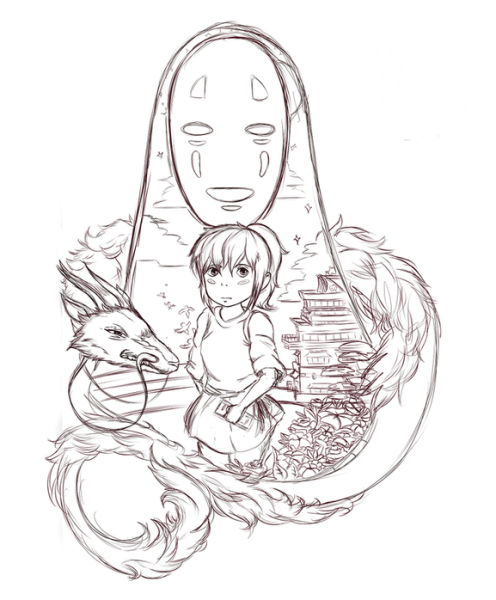 Скетчи Миядзаки Унесённые призраками