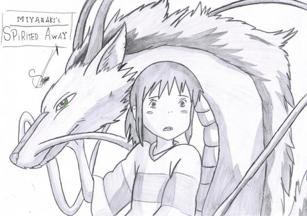 Хаку и Тихиро эскиз