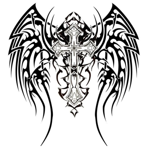 Тату трайбл крест эскизы