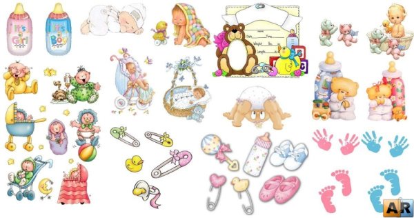 Наклейки для альбома новорожденного
