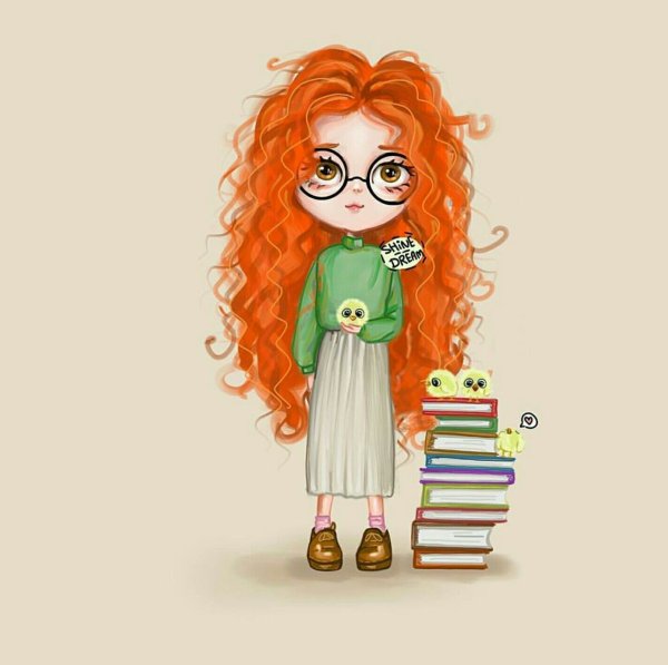 Рыжая девочка мультяшка