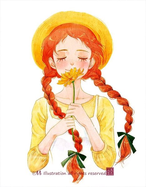 Рисунок рыжей девочки