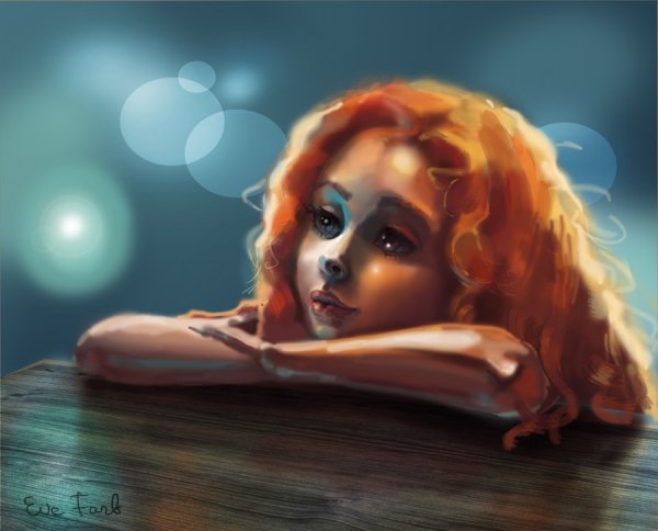 Рыжая девочка вектор