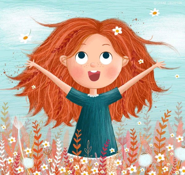 Картина рыжей девочки
