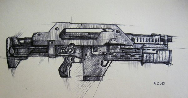 Рисунки карандашом оружие