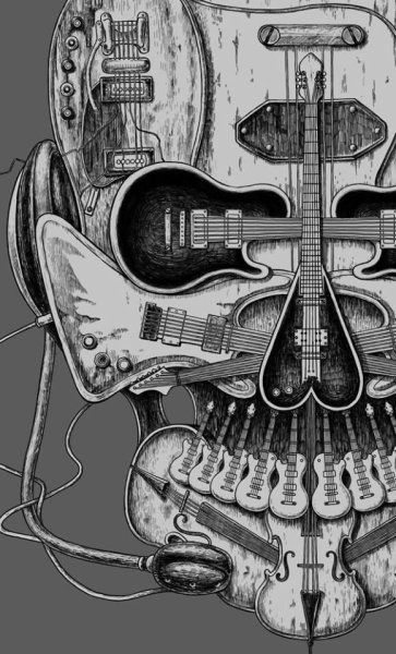 Электрогитара на белом фоне