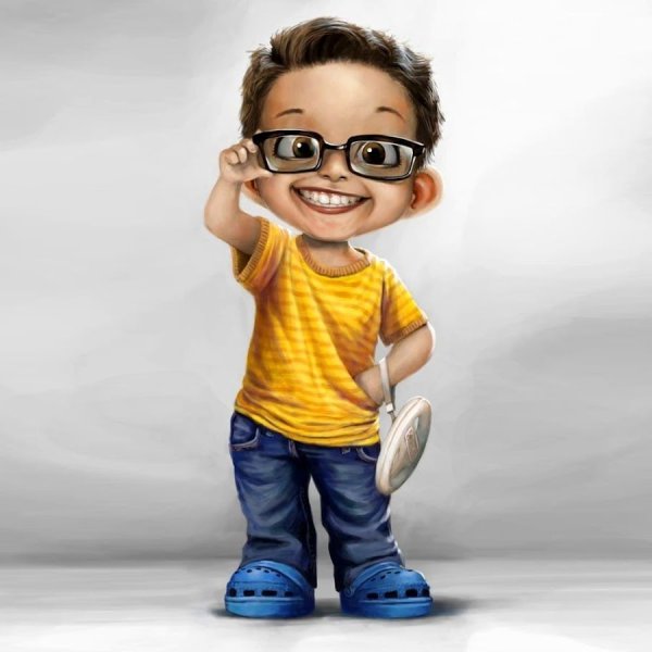 Мальчик в очках - мультяшка