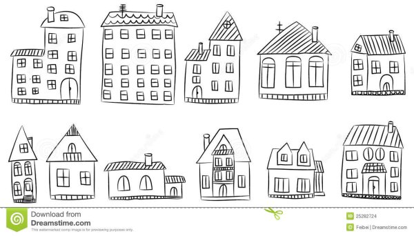 Много домов эскиз