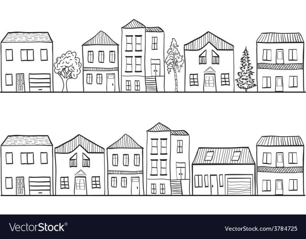 Контуры городских домов