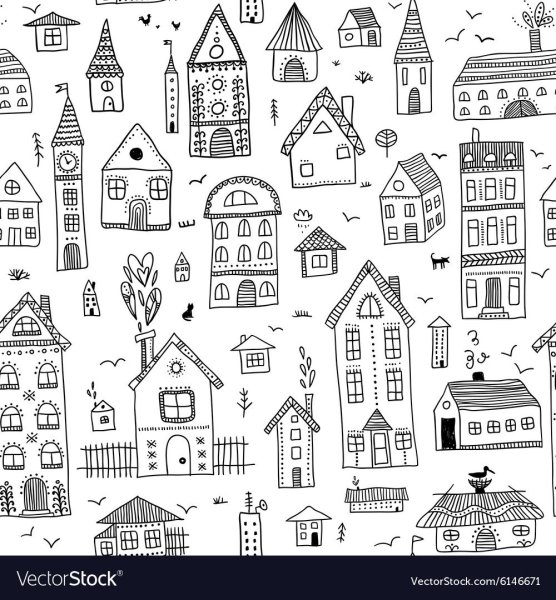 Бесшовный паттерн домик