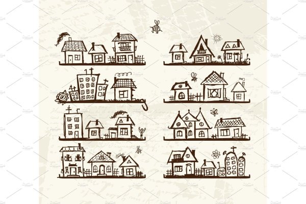 Силуэты домиков для вышивки