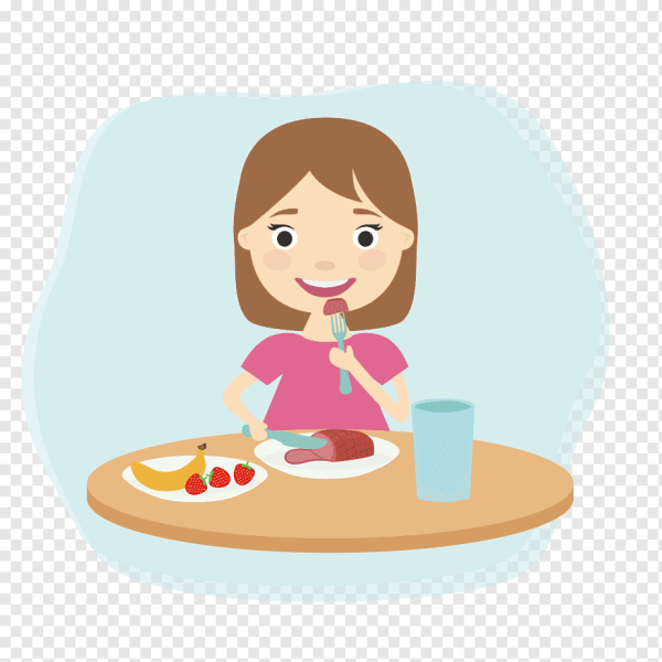 Девочка кушает