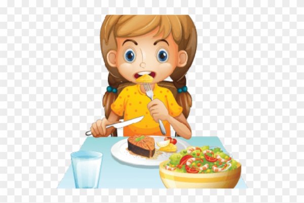 Дети завтракают на прозрачном фоне