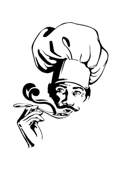 Трафарет повара на стену