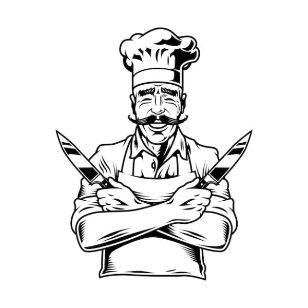 Повар с ножом