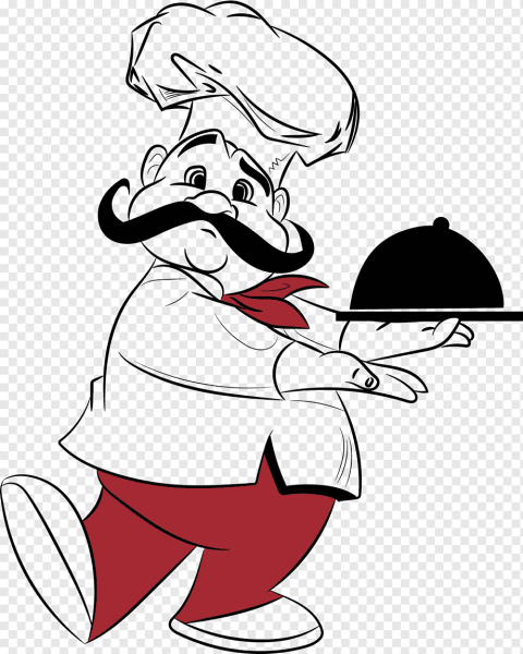 Повар черно белый