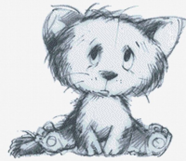 Котенок на сером фоне