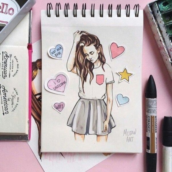 Милые рисунки для скетчбука