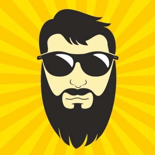 Смайлик с бородой и в очках