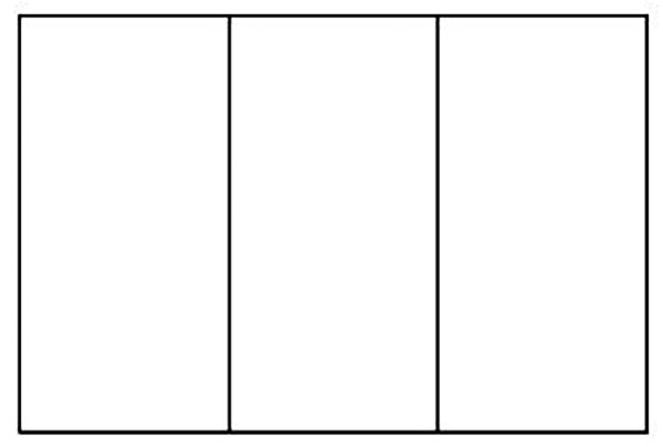 Поделить лист на три части