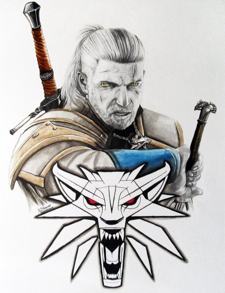 Тату Геральта Ведьмак 3