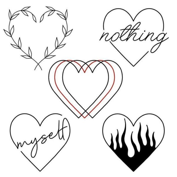 Сердце тату эскиз