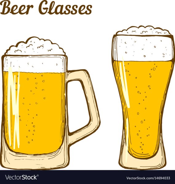 Стакан пива нарисованный
