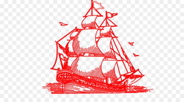 Корабль с алыми парусами на прозрачном фоне
