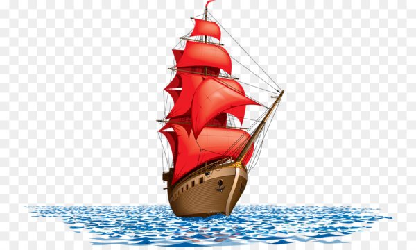 Анимашка корабль с алыми парусами