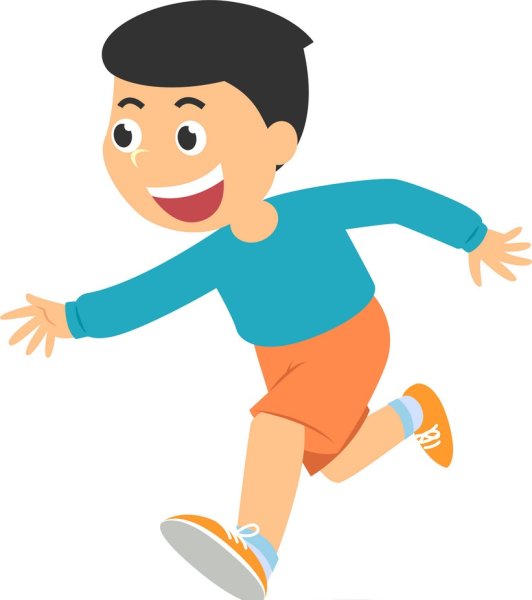 Мальчик бегает мультяшный