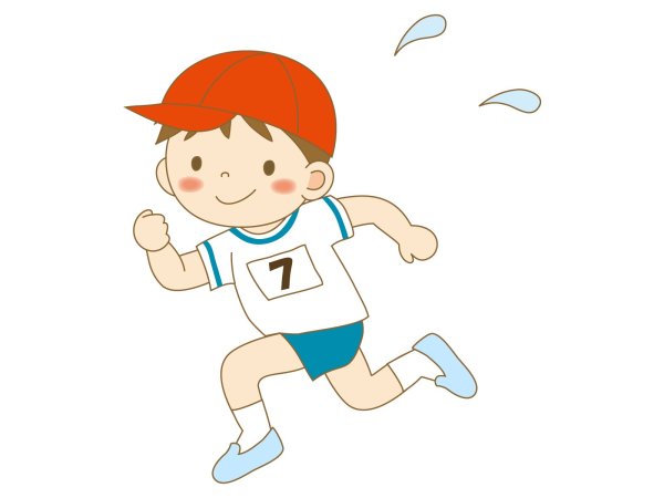 Ребенок бежит на белом фоне