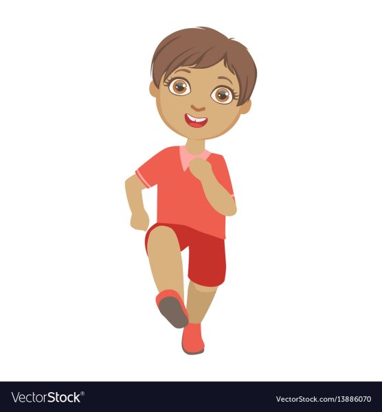 Мальчик на белом фоне в движении