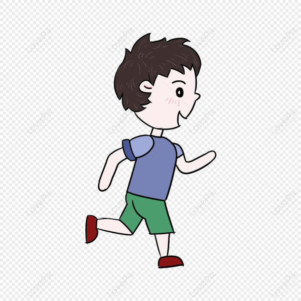 Мальчик бежит рисунок