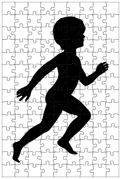 Дети бегут силуэт