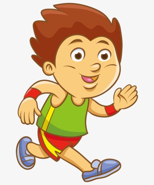 Мальчик бежит мультяшный