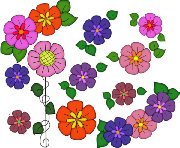 Рисунки цветов для аппликации