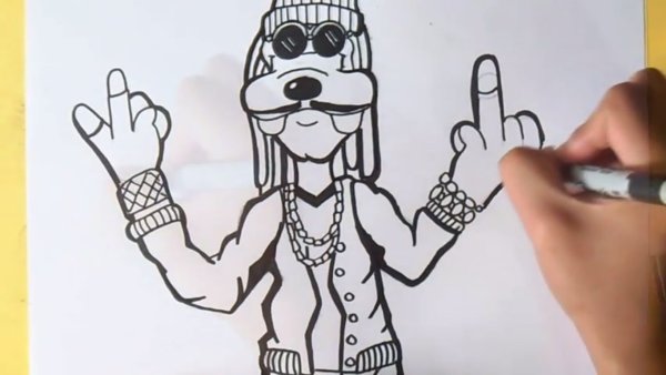 Легкие рисунки черным фломастером