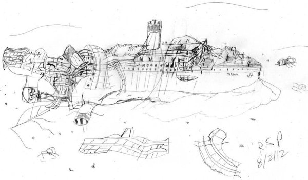 Затонувший Титаник раскраска