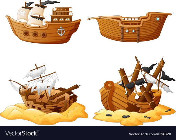 Затонувший корабль без фона