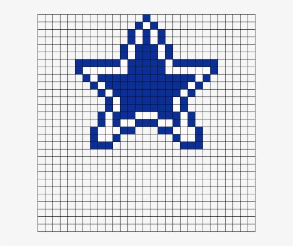 Звездочка по клеточкам в тетради