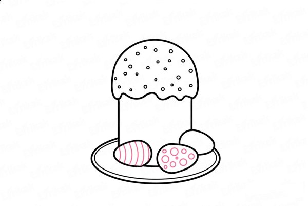 Раскраска кулича на Пасху