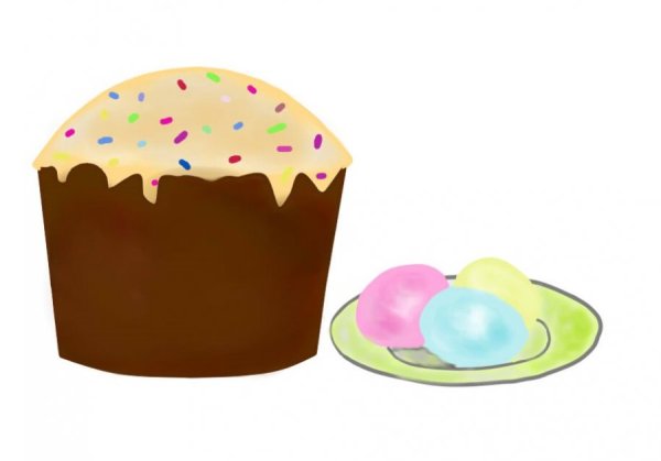 Пасхальный кулич на прозрачном фоне